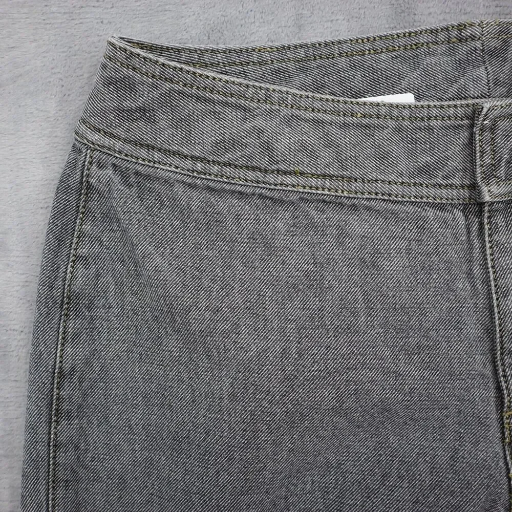 Liz Claiborne Pants Womens 8 Gray Straight Ankle Zip Hook Eye Dark Wash Jeans